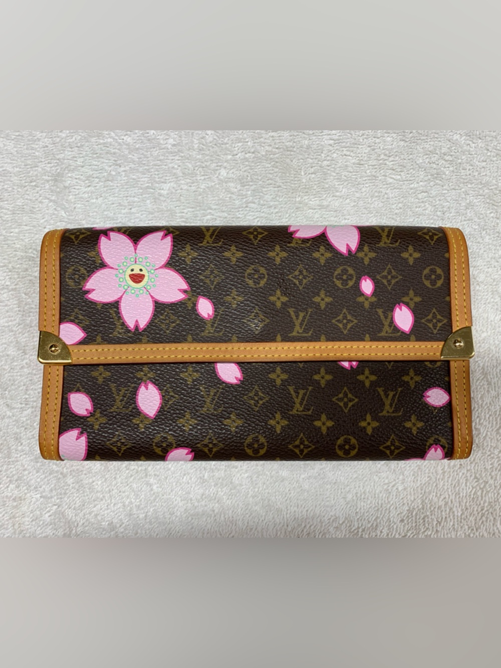 Louis Vuitton Porte Tressor Monogram Cherry Blossom Wallet